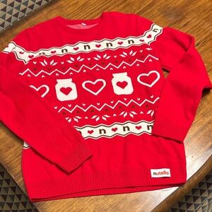 Limited Edition Vintage Nutella Holiday Red Crewneck Sweater for Men XL